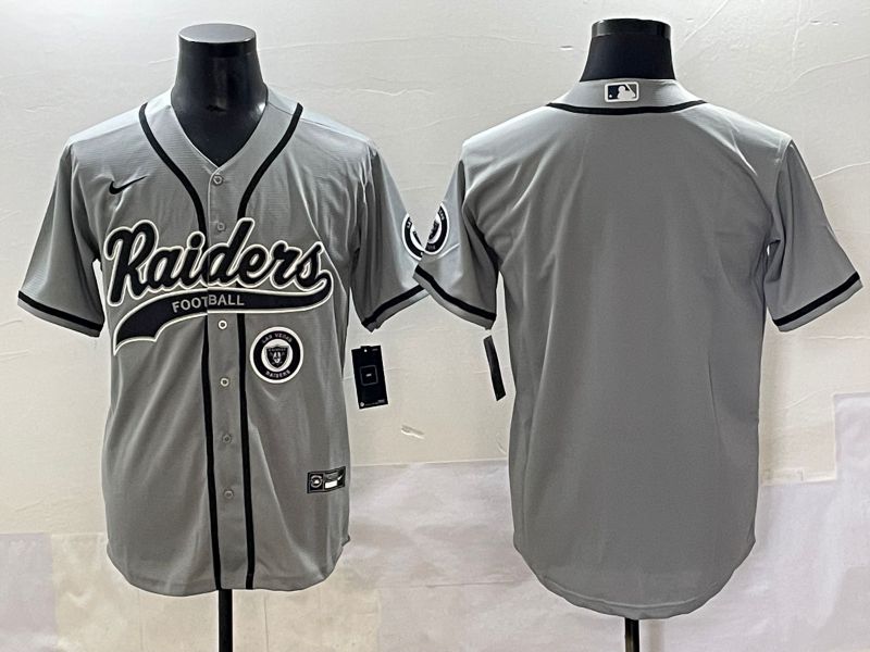 Men 2025 Oakland Raiders Blank Grey Joint Name Nike Limited NFL Jersey style 5->oakland raiders->NFL Jersey